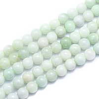 Natural Myanmar Jade/Burmese Jade Beads Strands, Round, 8~8.5mm, Hole: 0.8mm, about 46pcs/Strand, 15.08 inch(38.3cm)