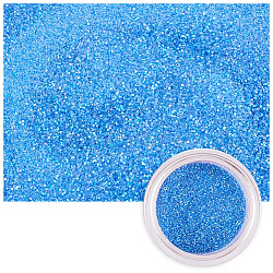 Nail Glitter Powder Shining Sugar Effect Glitter, Colorful Nail Pigments Dust Nail Powder, for DIY Nail Art Tips Decoration, Dodger Blue, Box: 3.2x3.35cm, 8g/box(MRMJ-S023-002H)