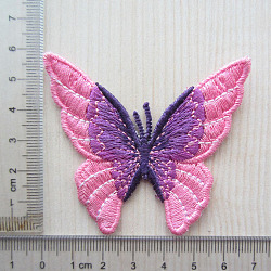 Butterfly Shape Computerized Embroidery Cloth Iron on/Sew on Patches, Costume Accessories, Pearl Pink, 60x70mm(WG11256-01)