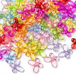 Transparent Acrylic Beads, Faceted, Butterfly, Mixed Color, 17x13x5mm, Hole: 2mm(X-TACR-R13-M)