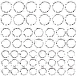 1200Pcs 3 Styles 304 Stainless Steel Open Jump Rings, Stainless Steel Color, 18 Gauge, 7~10x1mm, Inner Diameter: 4.8~8mm, 400pcs/style(STAS-SP0001-67)