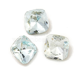 Glass Rhinestone Cabochons, Pointed Back & Back Plated, Faceted, Square, Indian Sapphire, 4x4x2mm(RGLA-L029-14B-263)
