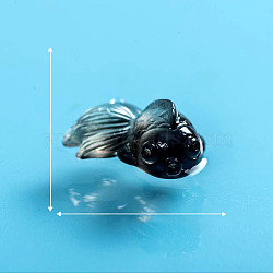 Resin Fish Mini Model, Micro Landscape Dollhouse Accessories, Pretending Prop Decorations, Black, 27x13mm(PW-WG86ABC-03)