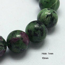 Natural Ruby in Zoisite Beads Strands, Round, 10mm, Hole: 1mm(G-G212-10mm-14)