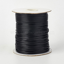 Eco-Friendly Korean Waxed Polyester Cord, Macrame Artisan String for Jewelry Making, Black, 0.5mm, about 169.51~174.98 Yards(155~160m)/Roll(YC-P002-0.5mm-1106)