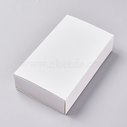Foldable Paper Drawer Boxes, Sliding Gift Boxes, for Christmas wrappping Gift, Party, Wedding, Rectangle, White, 17.2x10.3x4.5cm(CON-WH0069-67C)