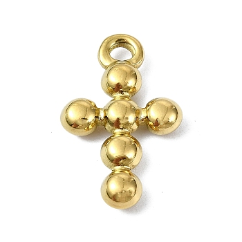 Ion Plating(IP) 304 Stainless Steel Pendants, Real 18K Gold Plated, Cross, 19.5x12x3mm, Hole: 1.8mm