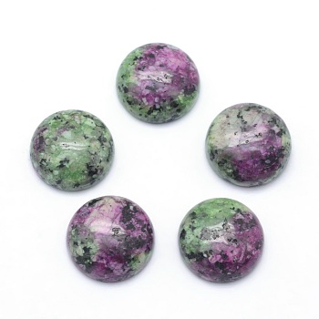 Natural Ruby in Zoisite Cabochons, Half Round, 4x2~4mm