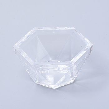 Acrylic Display Frame, for Crystal Ball Diaplay, Polygon, Clear, 4x4.6x2.3cm, Inner Diameter: 3.25x3.75cm