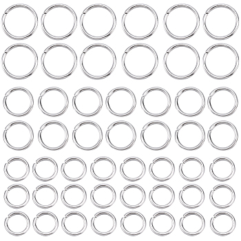 1200Pcs 3 Styles 304 Stainless Steel Open Jump Rings, Stainless Steel Color, 18 Gauge, 7~10x1mm, Inner Diameter: 4.8~8mm, 400pcs/style