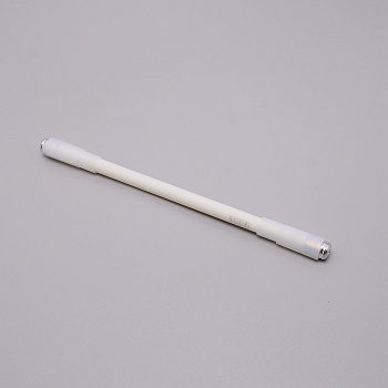 Plastic Pen with Alloy Bottom, for Pen Spinning, White, 235x11.5~14.5mm