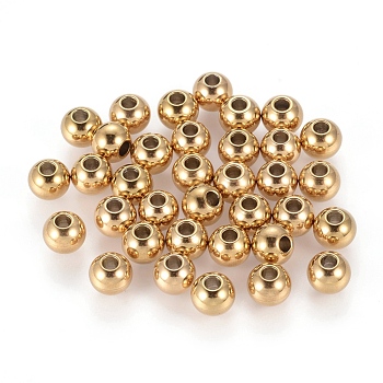 Ion Plating(IP) 202 Stainless Steel Rondelle Spacer Beads, Golden, 4x3mm, Hole: 1.5mm