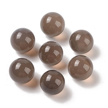 Natural Grey Agate No Hole Sphere Beads, Round, 12mm