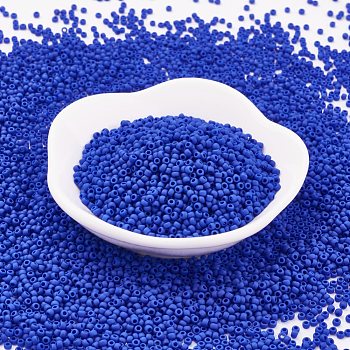 TOHO Japanese Seed Beads, Round, (48F) Opaque Frost Navy Blue, 11/0, 2x1.5mm, Hole: 0.5mm, about 42000pcs/pound
