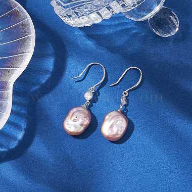 Boucles d'oreille en perle naturelle(EJEW-P286-34P)-4