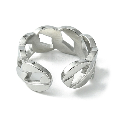 304 Stainless Steel Open Cuff Ring(RJEW-L110-037P)-3