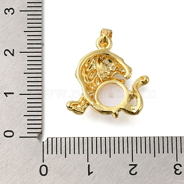 Anhänger aus Messing mit Leopardenmuster(KK-M079-20G)-3