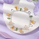 Dyed Natural Topaz Jade & Glass Beaded Stretch Bracelet with Flower Charms(BJEW-JB10176-03)-2