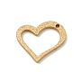 Golden Heart 304 Stainless Steel Pendants(STAS-J040-17B-G)