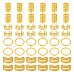 120Pcs 4 Styles Iron Dreadlocks Beads Hair Decoration, Hair Coil Cuffs, Golden, 15x1.5mm, Inner Diameter: 12mm, 30pcs/style(FIND-TA0005-09G)