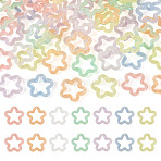 70Pcs 7 Colors Transparent Luminous Acrylic Pendants, with Glitter Powder, Star, Mixed Color, 29.5x30.5x5mm, Hole: 1.8mm, 10pcs/color(TACR-TA0001-65)