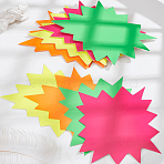 40Pcs 4 Colors Star Burst Shape Paper Blank Price Label for Supermarket, Mixed Color, 105x145x0.2mm, 10pcs/color(AJEW-LP0006-67)