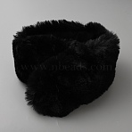 Imitation Rex Rabbit Fur Collars, Black, 570x113x18mm(AJEW-WH0596-733D)