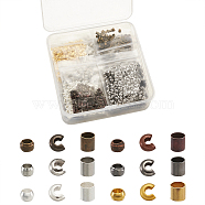 Brass Crimp Beads, Mixed Shapes, Mixed Color, 2.5x2.5mm, Hole: 2mm(KK-TA0007-57)