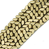 Electroplate Non-magnetic Synthetic Hematite Beads Strands, Arrows, Real 18K Gold Plated, 3x4x4mm, Hole: 0.9mm, about 133~138pcs/strand, 15.75 inch(40cm)(G-S352-76)