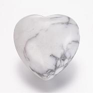 Natural Howlite Beads, Heart, 13x25x25mm, Hole: 2mm(G-E338-11J)