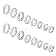 16Pcs 8 Size 201 Stainless Steel Textured Plain Band Rings Set for Women, Stainless Steel Color, 6mm, Inner Diameter: 15.5~22.3mm, 2Pcs/size(RJEW-UN0002-77P)