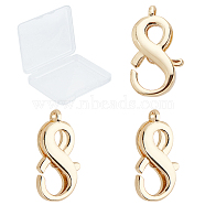 3Pcs Brass Lobster Claw Clasps, Nickel Free, Real 16K Gold Plated, 22.5x14x4.5mm, Hole: 1.5mm(KK-CN0001-62-NF)