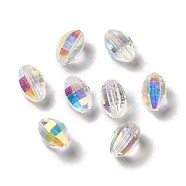 Glass Imitation Austrian Crystal Beads, Faceted, Oval, Clear AB, 11.5x7.5x8mm, Hole: 1mm(GLAA-H024-02B)