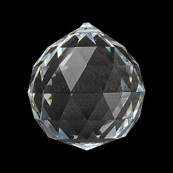 Transparent K9 Glass Pendants, Faceted, Teardrop Charms, for Chandelier, Spherical, Clear, 40mm(GLAA-YW0001-101)