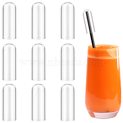 AHADERMAKER 10Pcs Glass Dustproof Straw Cap, Straw Tip Cover, Clear, 41x15mm, Inner Diameter: 11.5mm(AJEW-GA0006-69)