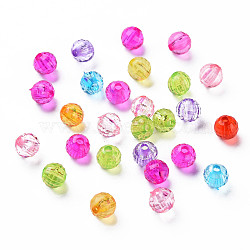 Transparent Acrylic Beads, Round, Mixed Color, 6x5.5mm, Hole: 1.6mm, about 5000pcs/500g(MACR-N013-014)