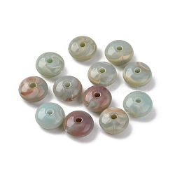 Acrylic Beads, Imitation Shoushan Beads, Disc, Dark Sea Green, 8x4mm, Hole: 1.6mm, About: 2500pcs/500g(OACR-Z025-14)