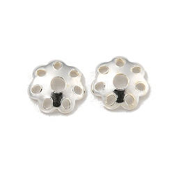 925 Sterling Silver Bead Caps, Multi-Petal, Flower, Silver, 5x1.2mm, Hole: 1.2mm, about 250pcs/10g(STER-C007-03C-S)