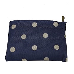 Foldable Eco-Friendly Nylon Grocery Bags, Reusable Waterproof Shopping Tote Bags, with Pouch and Bag Handle, Polka Dot Pattern, 52.5x60x0.15cm(ABAG-B001-21)