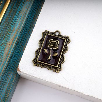 Halloween Alloy Pendants, with Enamel, for DIY Necklace Bracelet Earring Accessories, Rectangle, 27.5x20mm