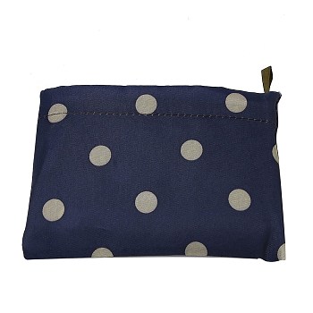 Foldable Eco-Friendly Nylon Grocery Bags, Reusable Waterproof Shopping Tote Bags, with Pouch and Bag Handle, Polka Dot Pattern, 52.5x60x0.15cm