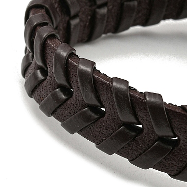 pulsera ajustable de cuero pu y cordón trenzado encerado(BJEW-F468-04)-3