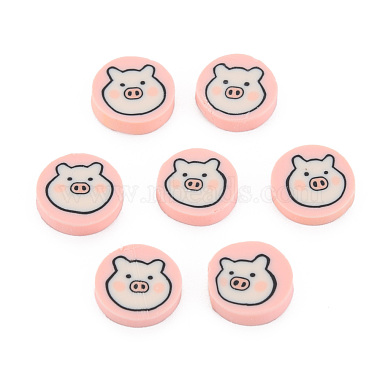 Misty Rose Pig Polymer Clay Cabochons