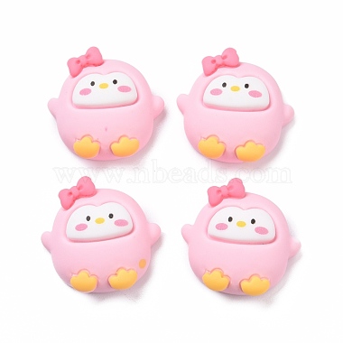 Pink Penguin Resin Cabochons