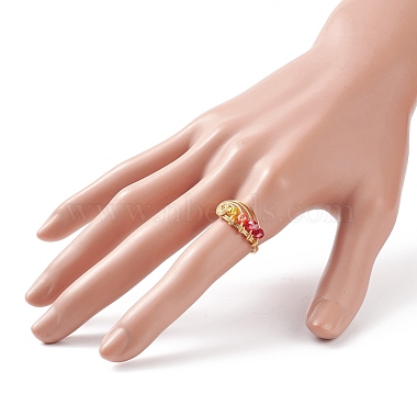 Glass Braided Vortex Finger Ring(RJEW-TA00046-01)-3