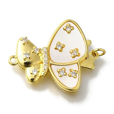 Golden Clear Bowknot Brass+Cubic Zirconia Box Clasps