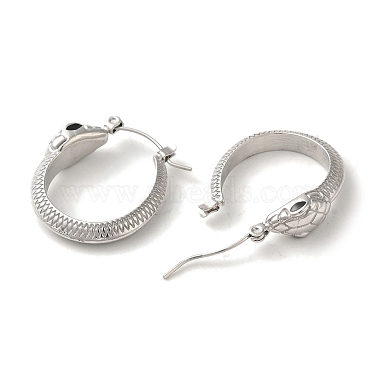 304 Stainless Steel Hoop Earrings(EJEW-C085-03P)-2