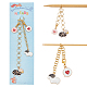 2Pcs 2 Style Sheep Alloy Enamel Beaded Knitting Row Counter Chains(HJEW-AB00715)-1