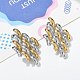 304 Stainless Steel Two Tone Stud Earrings for Women(STAS-Z117-03GP)-2