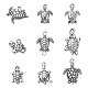 90Pcs 9 Styles Tibetan Style Zinc Alloy Charms(TIBEP-CJ0002-02)-1